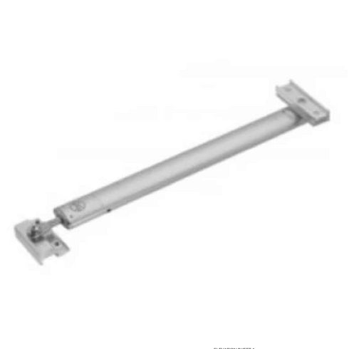 Metallic rod with brackets on a white background
